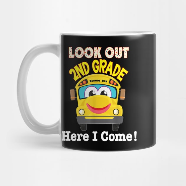 2nd Grade Here I Come School Bus Second Back To School Kid by FONSbually